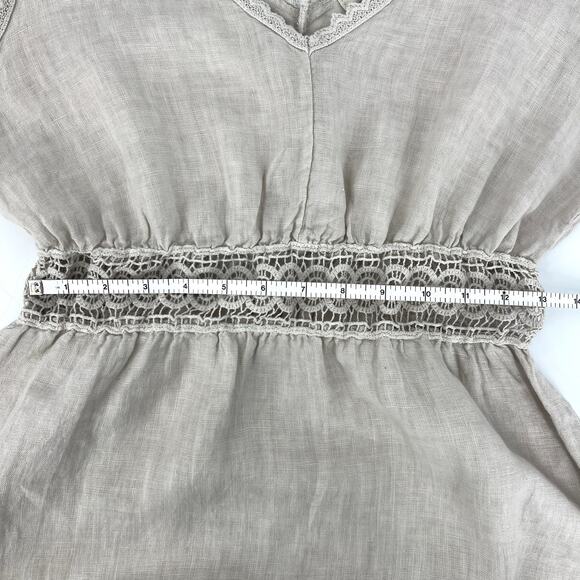 Terzo Millennio Italy 100% Linen Maxi Dress Size Medium Sleeveless - Picture 6 of 12